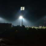 Test oświetlenia na stadionie Stomilu Olsztyn