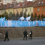 Manifestacja kibiców Stomilu Olsztyn