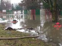 Stadion w Braniewie pod wodą!