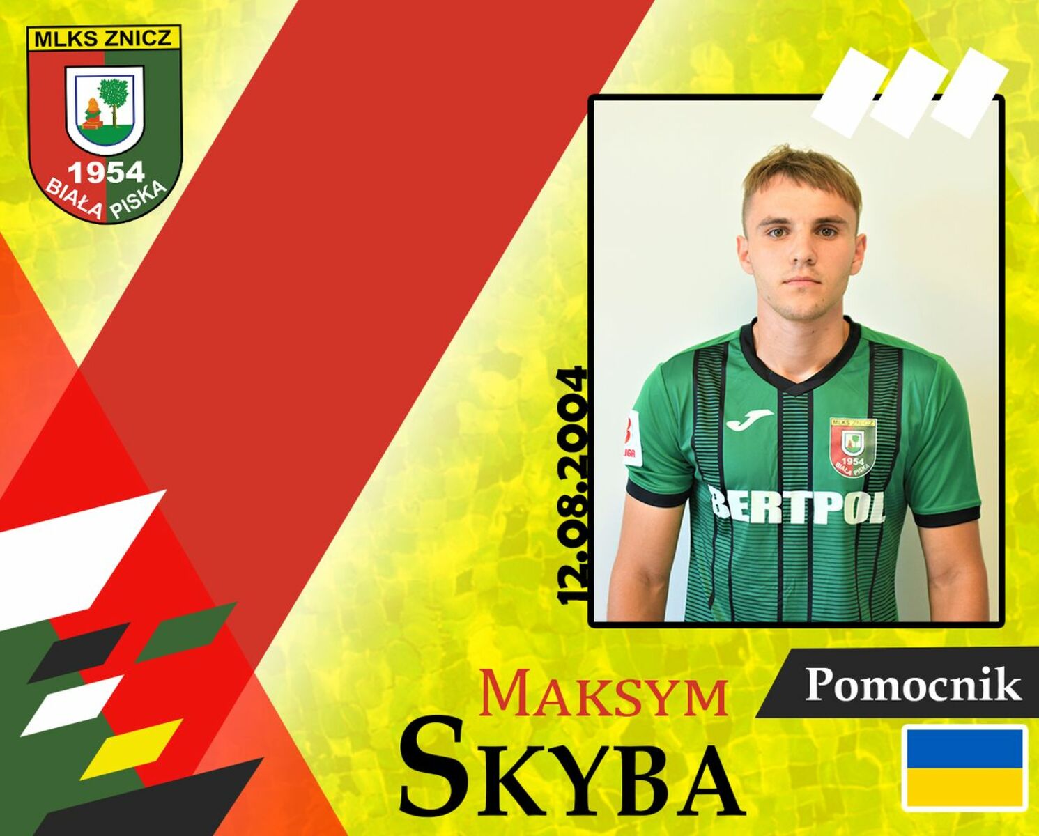 Maksym Skyba. Fot. Znicz Biała Piska.
