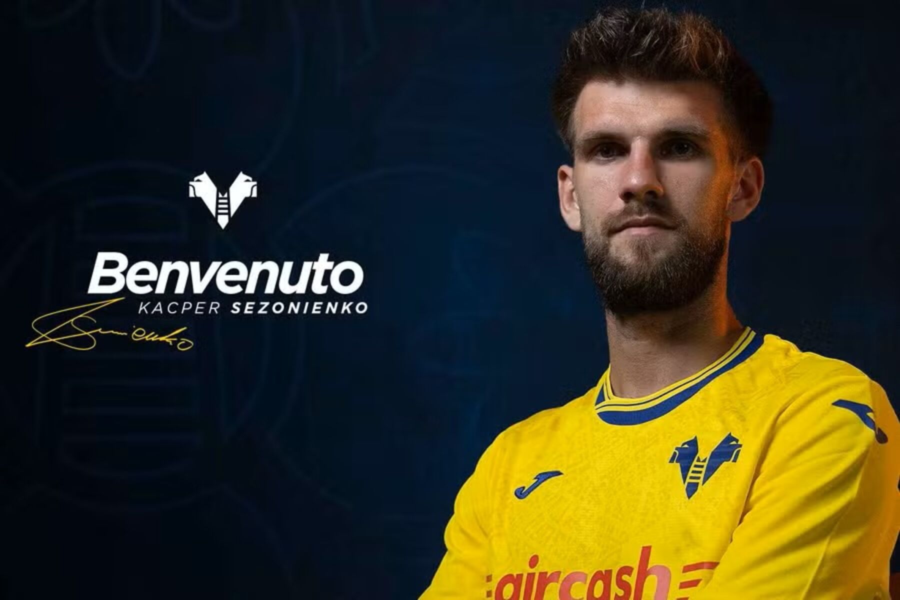 Kacper Sezonienko w nowym klubie. Fot. Hellas Verona FC