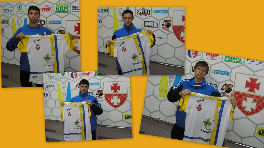 Dawid Czegładze, Vitali Ledenev, Vitali Shepietovsky i Aleksandr Stascheniuk podpisali z Olimpią roczne umowy. Fot. olimpia.elblag.com.pl
