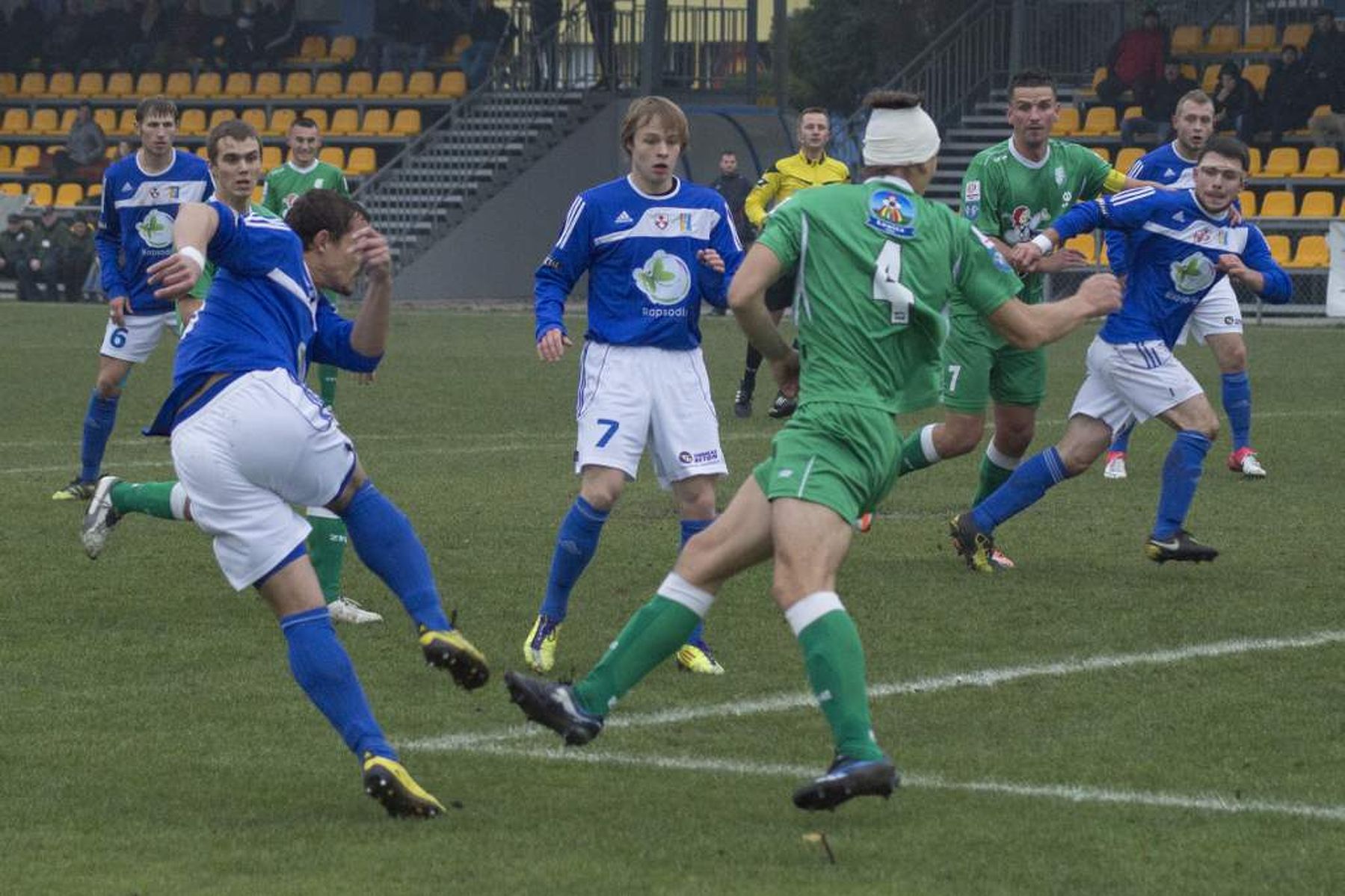 Olimpia Elbląg zremisowała 1:1 z Pelikanem Łowicz. Fot. Michał Kuna