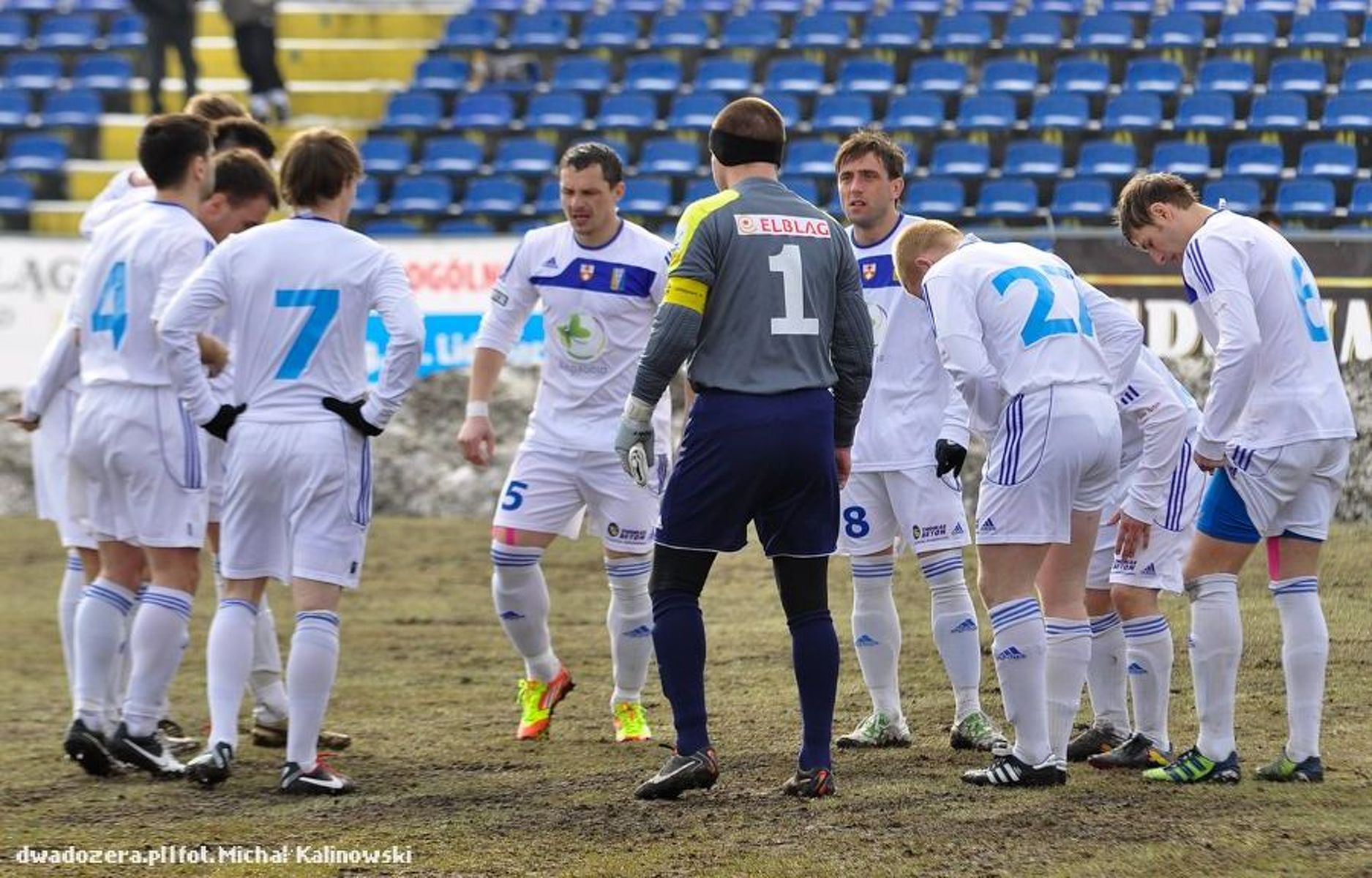 Olimpia Elbląg zremisowała 0:0. Fot. Michał Kalinowski