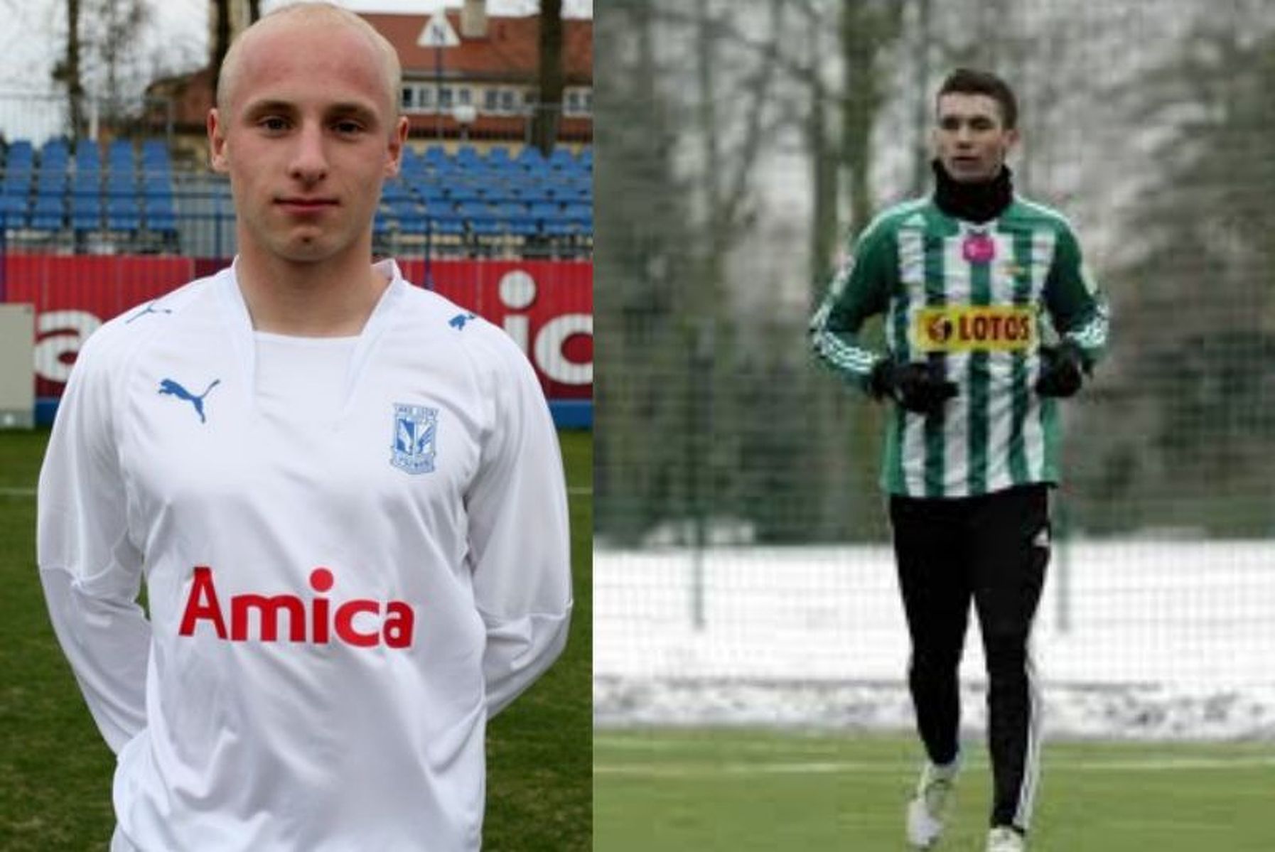 Paweł w barwach Amica Wronki oraz Damian w barwach Lechii Gdańsk fot. archiwum własne