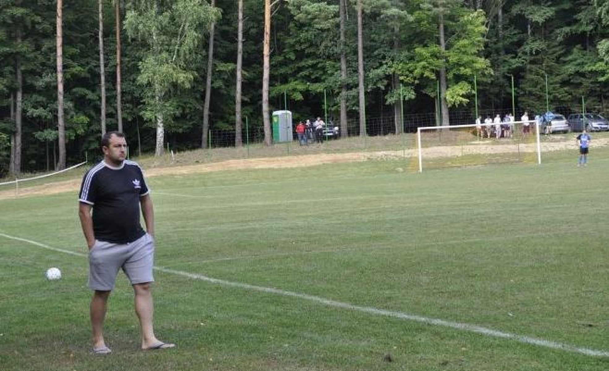 Marek Gawdziński podczas meczu w Gągławkach. Fot. Emil Marecki