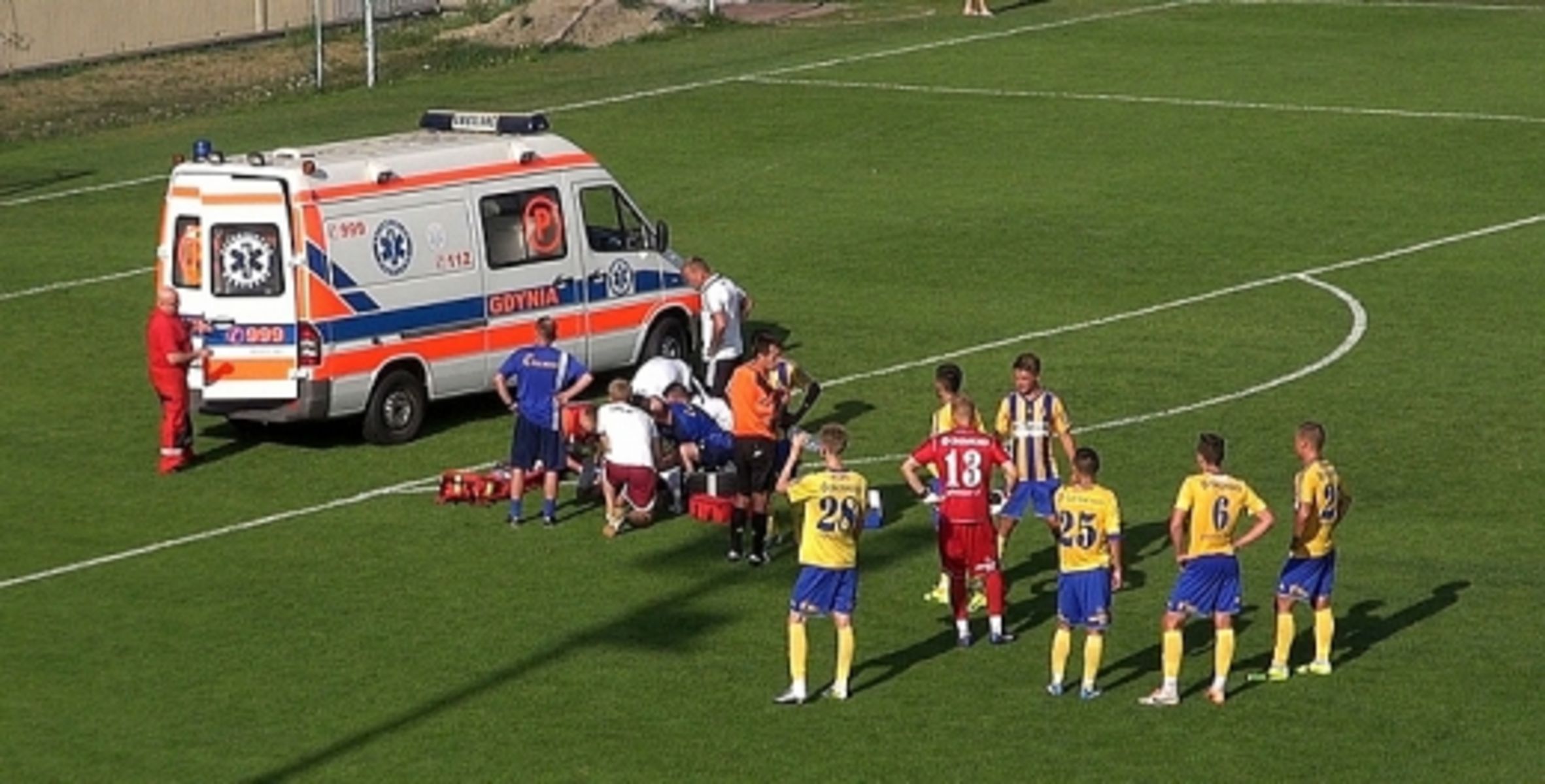 Poważnej kontuzji Grzegorz Wesołowski doznał latem podczas sparingu z Arką. Fot. olimpia.elblag.com.pl