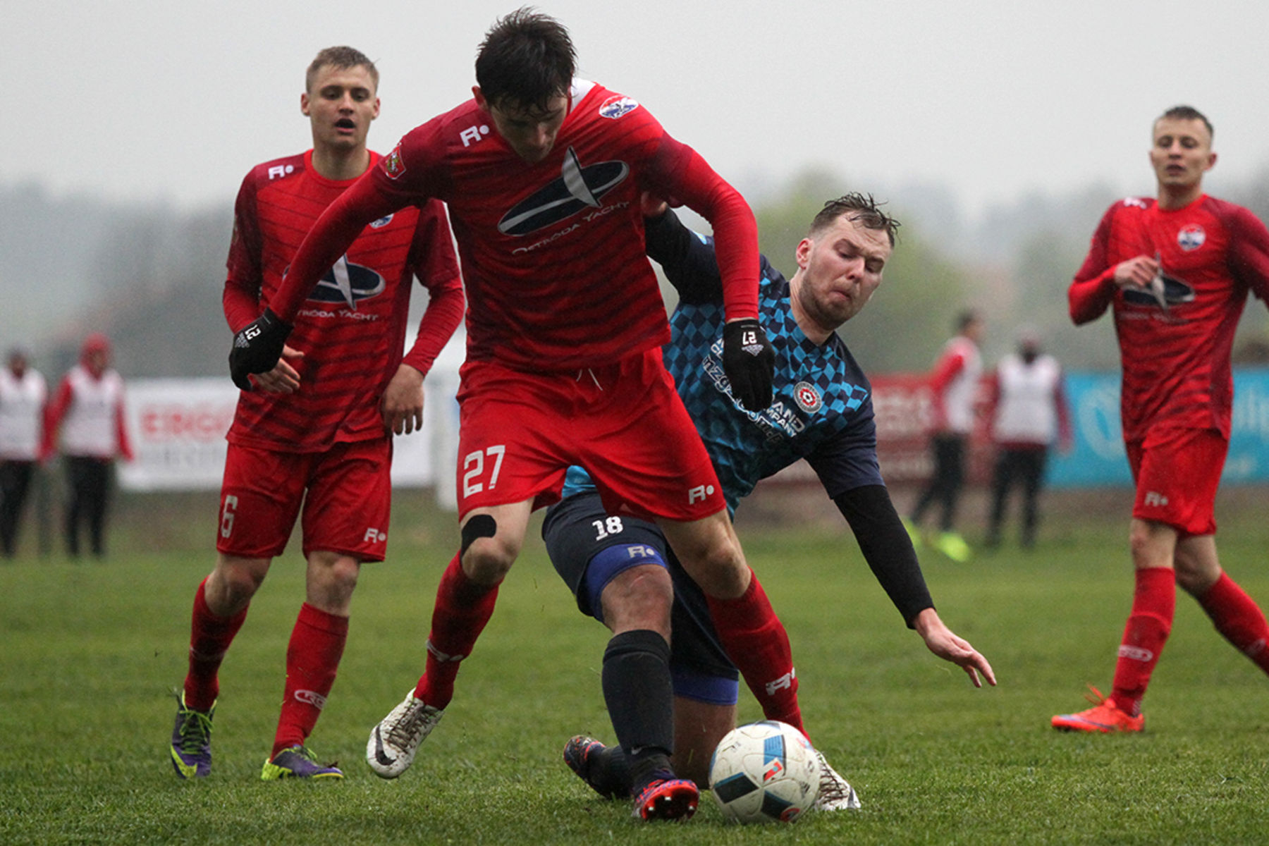 Sokół Ostróda wygrał z LKS-em Różnowo 4:2. Fot. Paweł Piekutowski