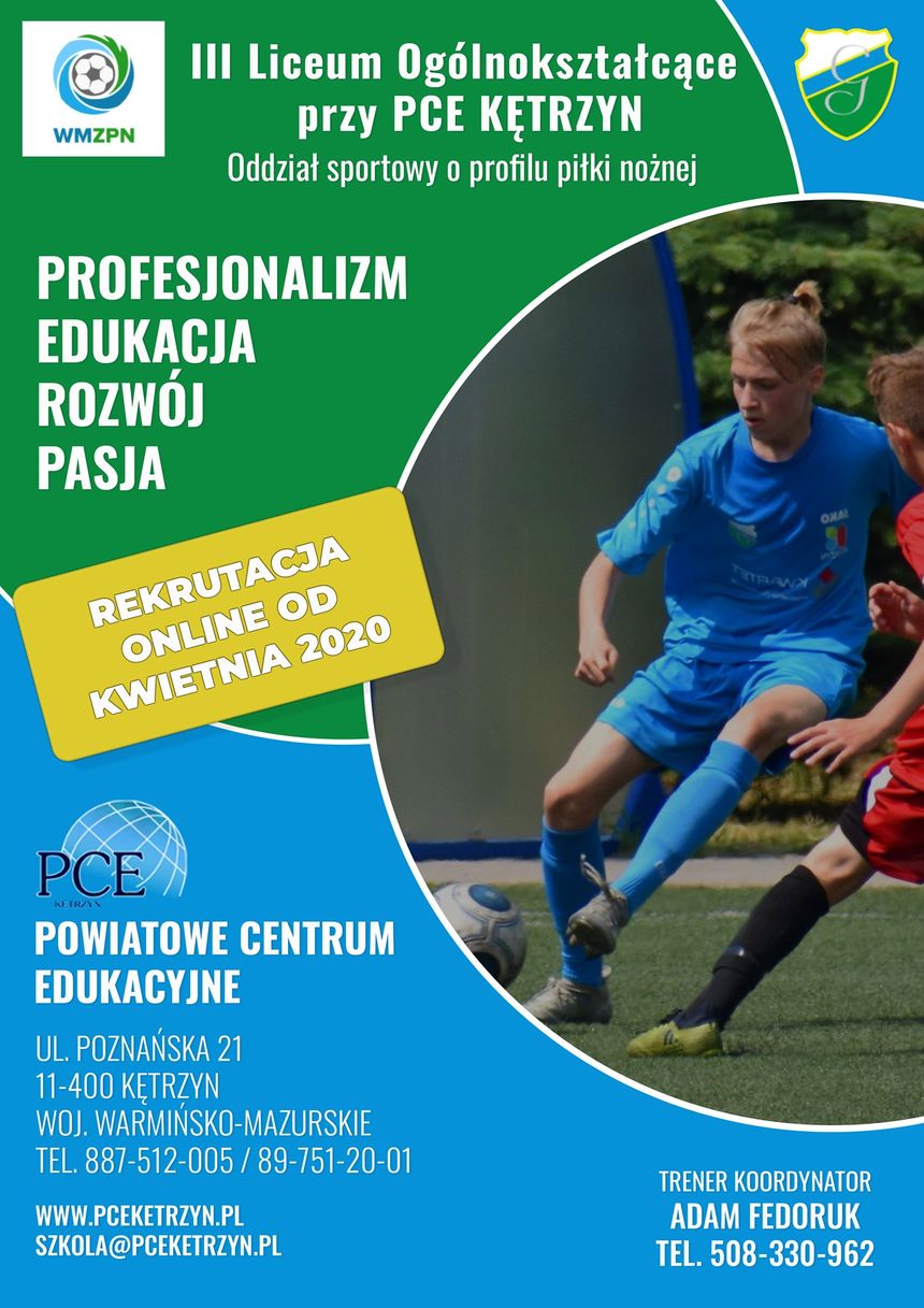 Plakat promujący nową klasę piłkarską w Kętrzynie. Fot. Materiał prasowy Granicy Kętrzyn